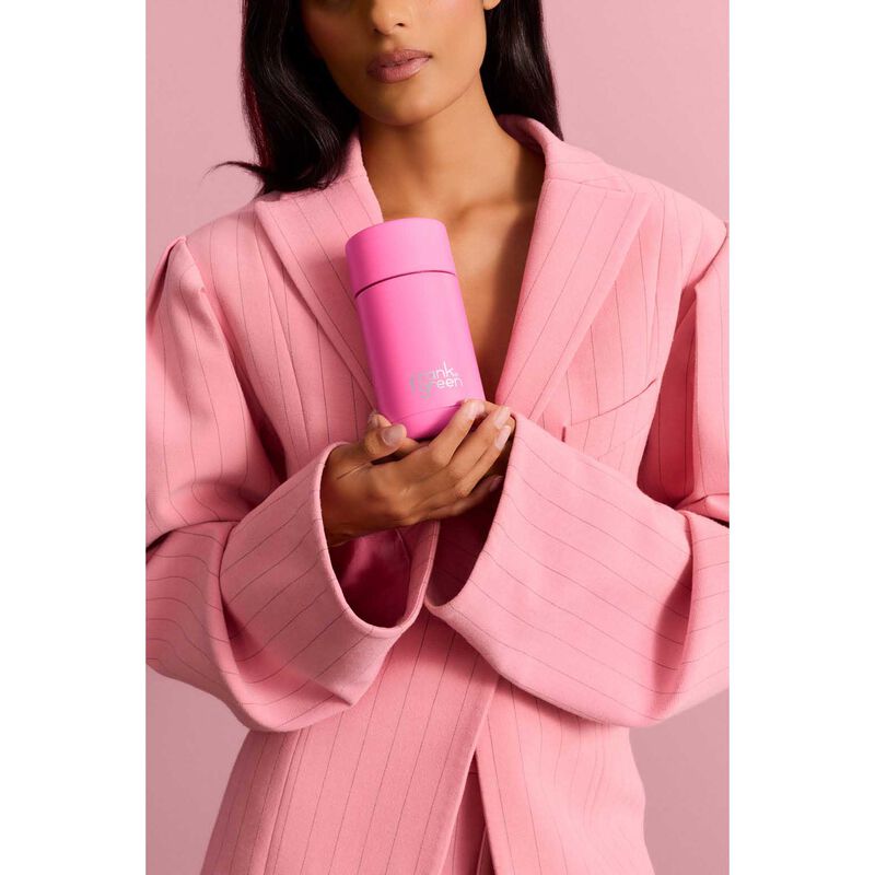 frank green 12oz Ceramic Cup with Push Button Lid Bubblegum Blast image number 2